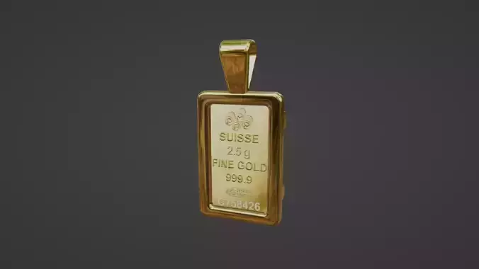 Gold pamp bullion bar credit suisse frame mount bezel 3D print model