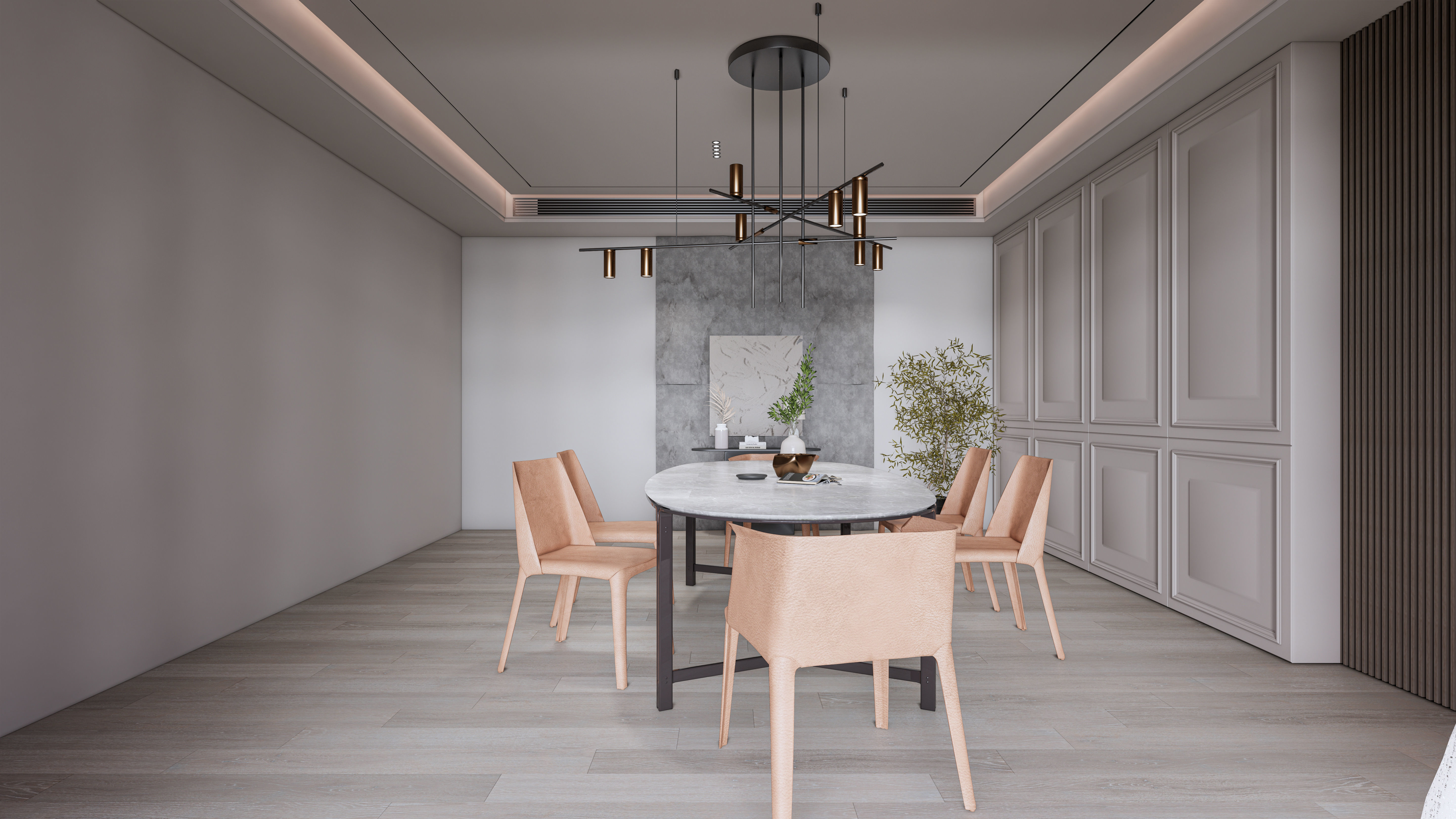 Dining room interior Dining  wall  Dining table full scene 05 3D model_13