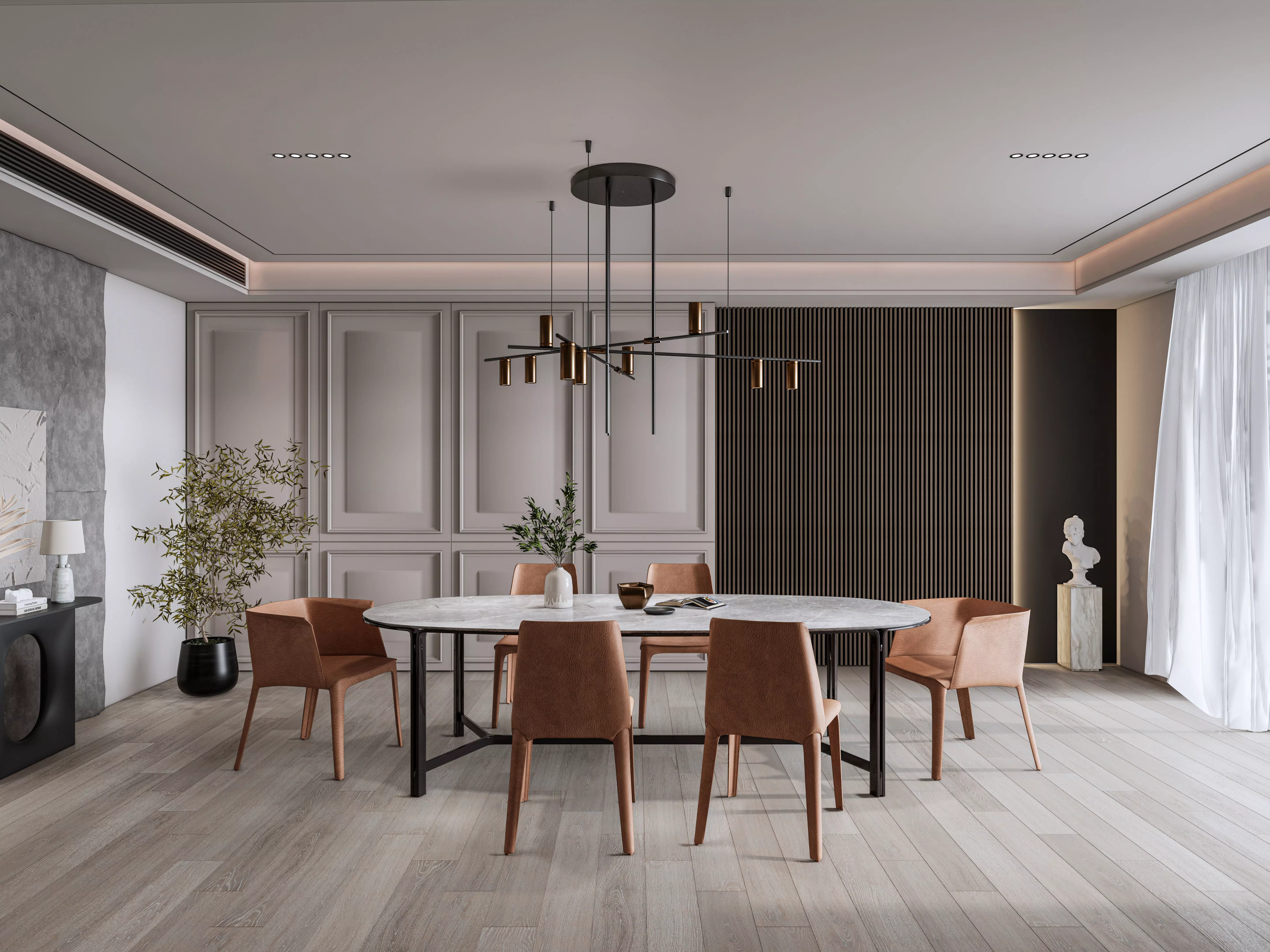 Dining room interior Dining wall Dining table full scene 04 3D model