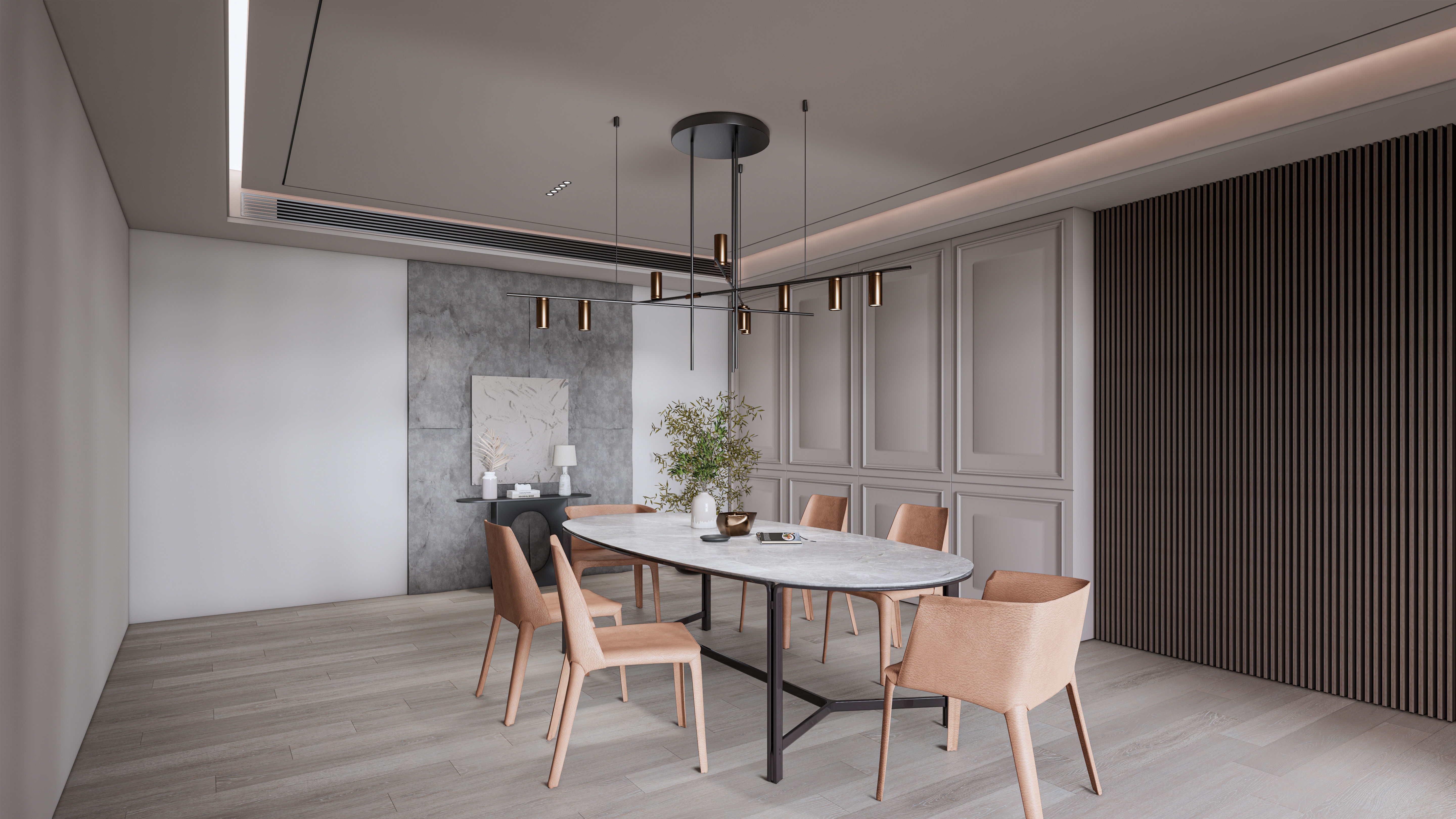 Dining room interior Dining  wall  Dining table full scene 05 3D model_15