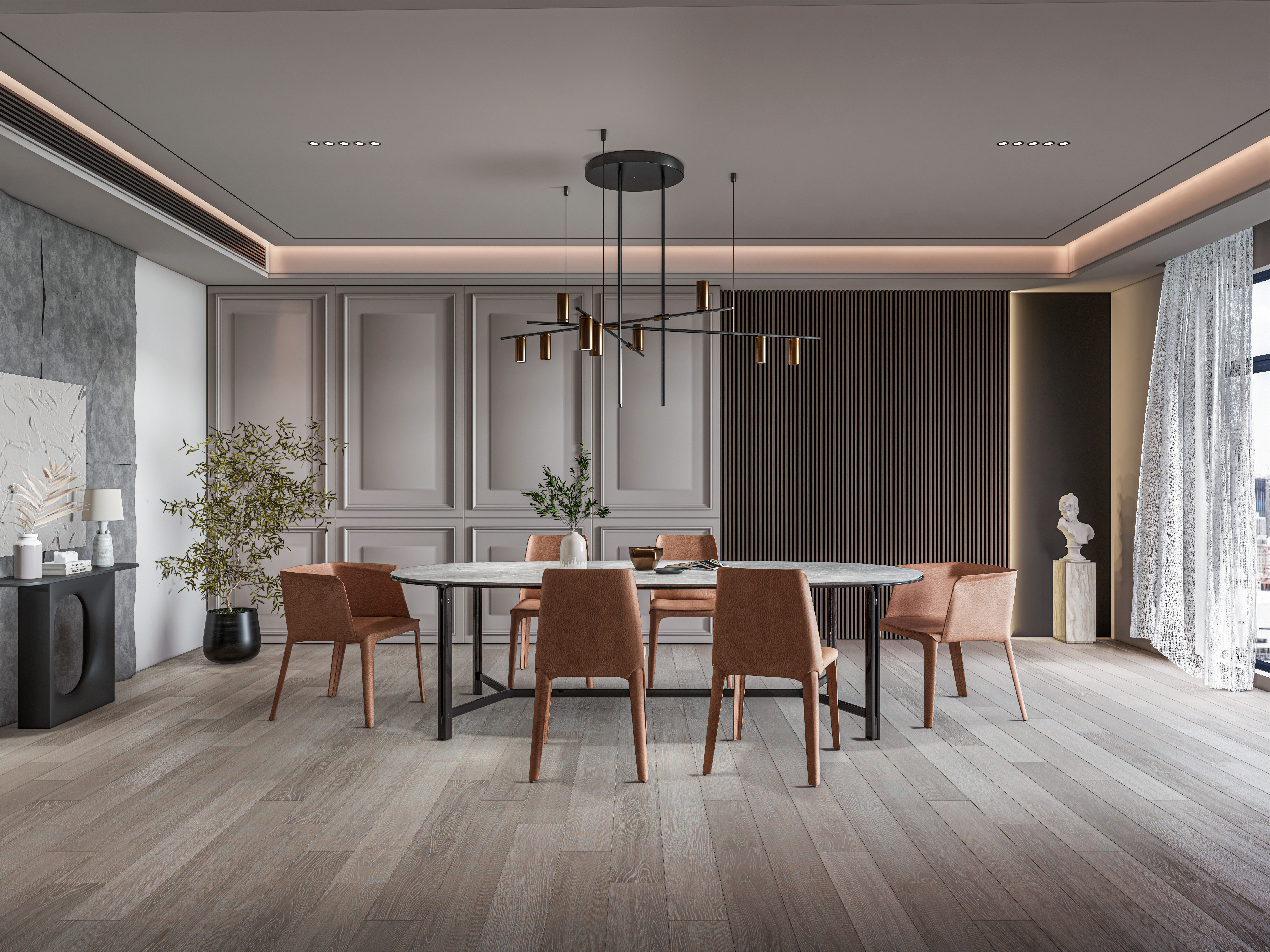 Dining room interior Dining  wall  Dining table full scene 05 3D model_10