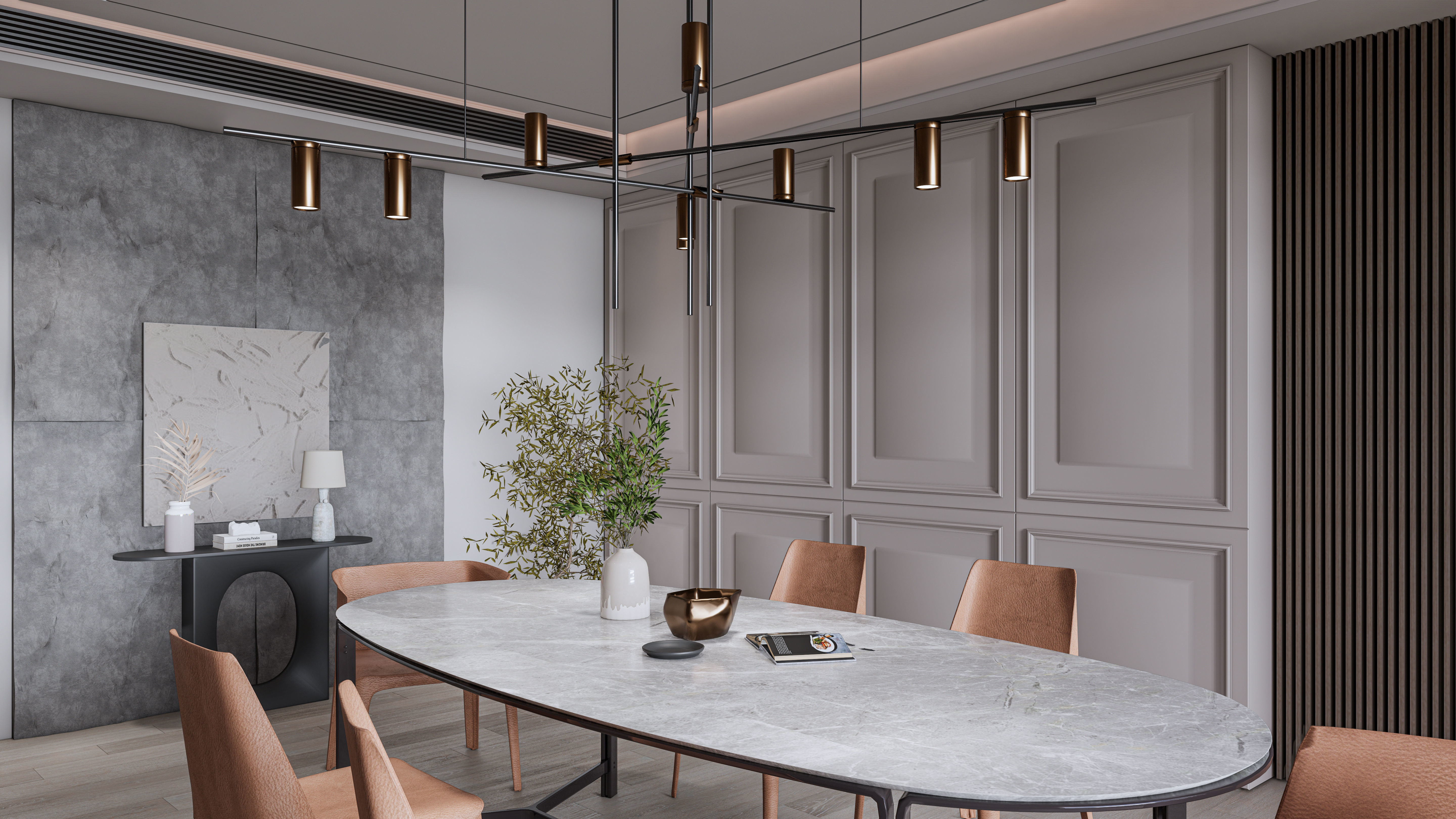 Dining room interior Dining  wall  Dining table full scene 05 3D model_18