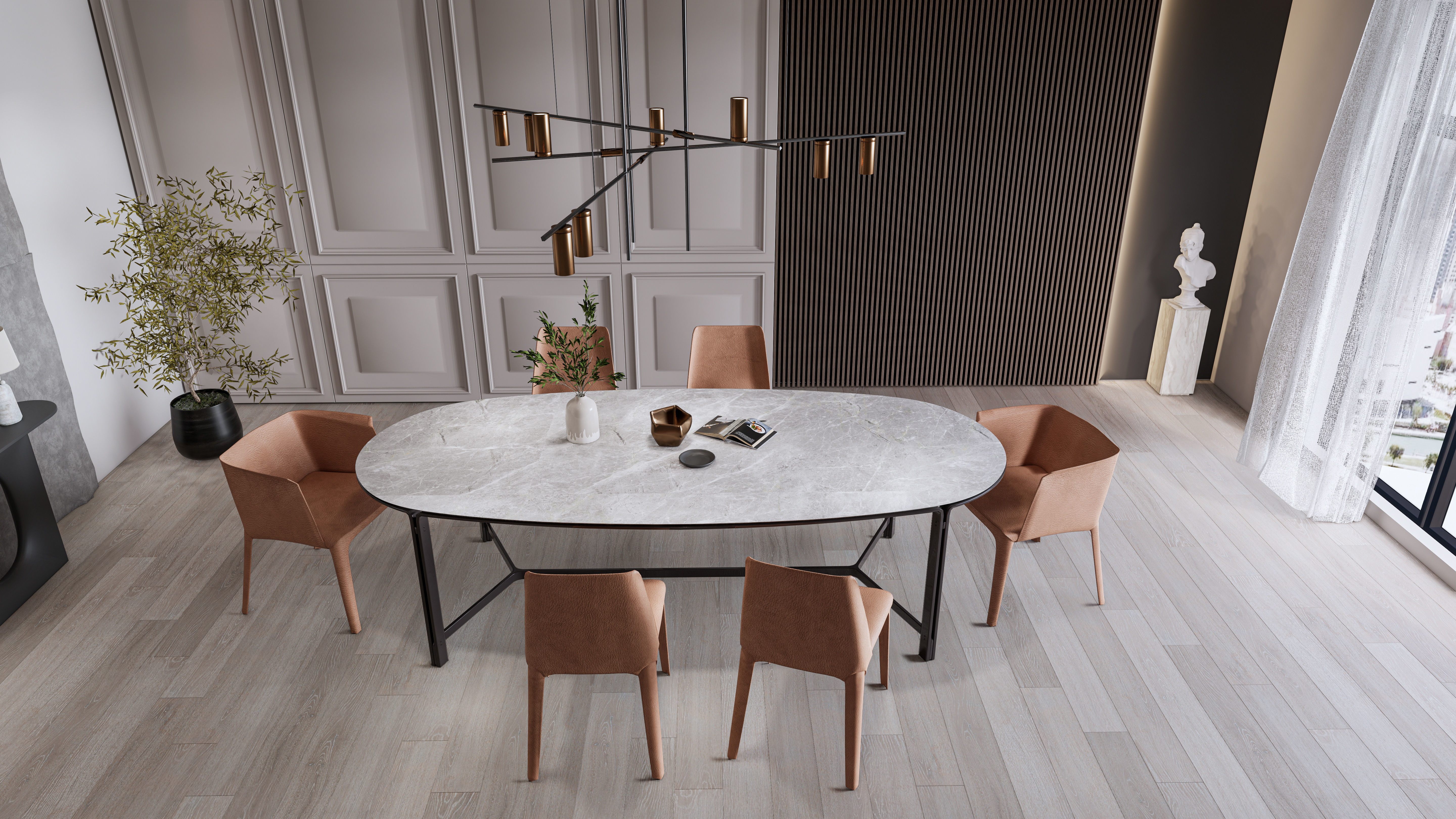 Dining room interior Dining  wall  Dining table full scene 05 3D model_14