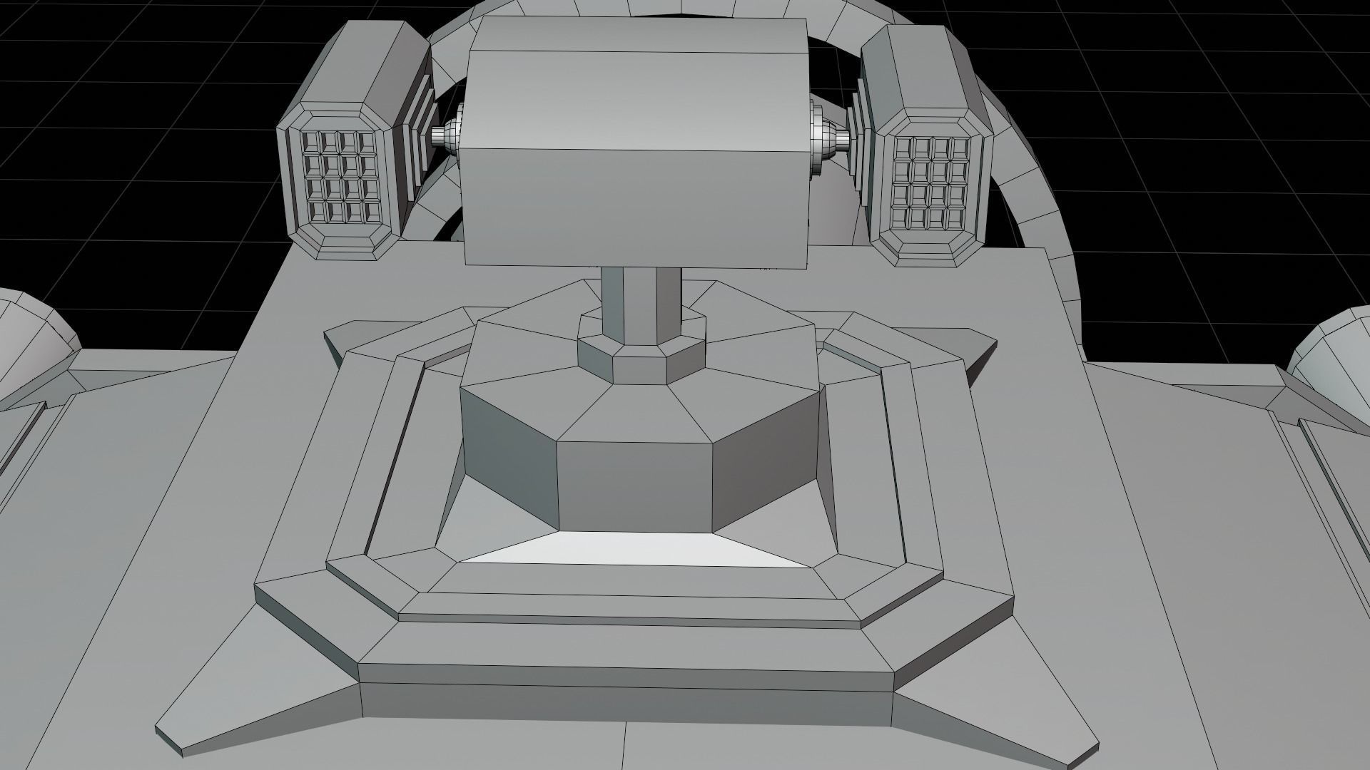 Old Spaceship Low-poly 3D model_13