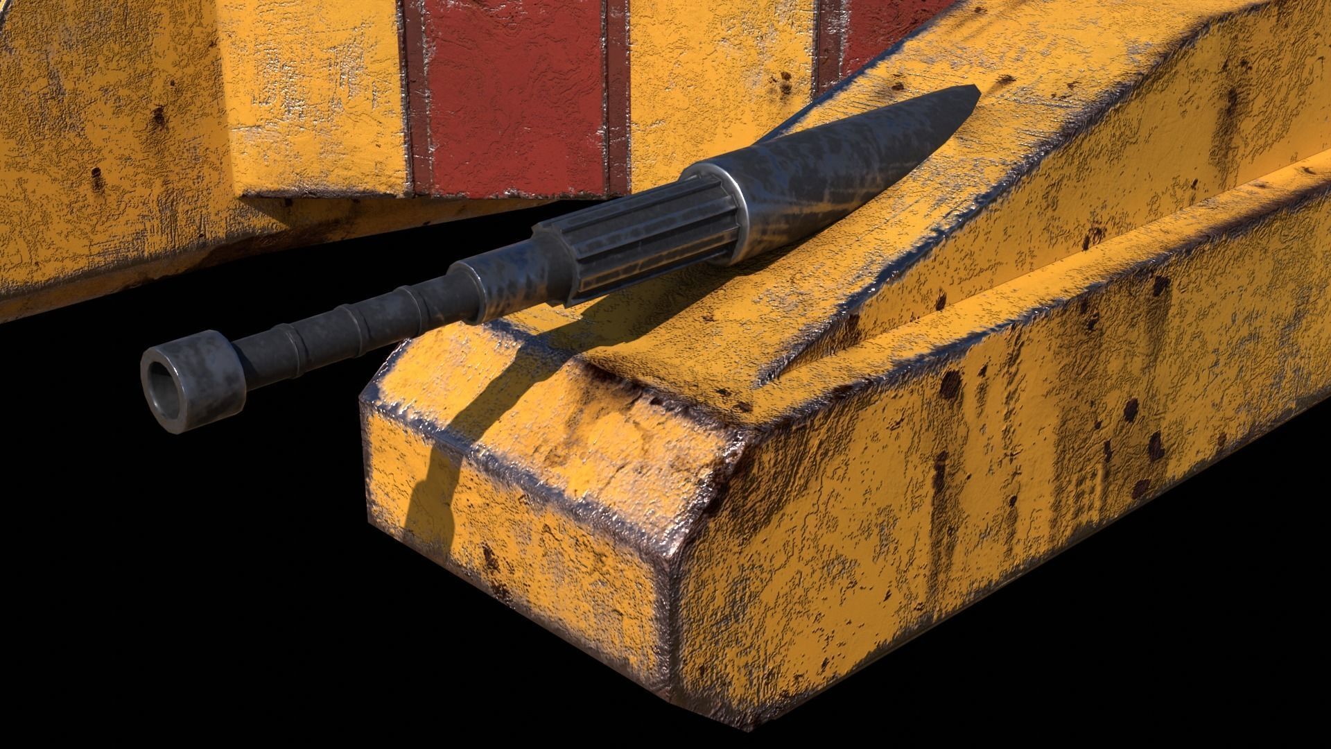 Old Spaceship Low-poly 3D model_10