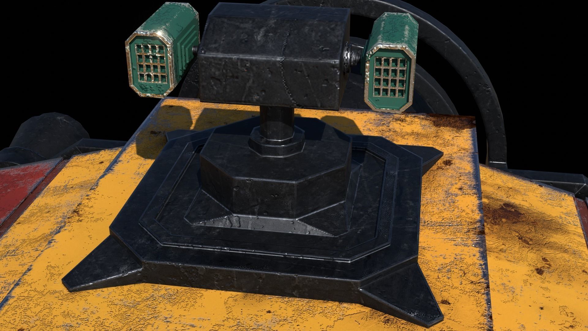 Old Spaceship Low-poly 3D model_9