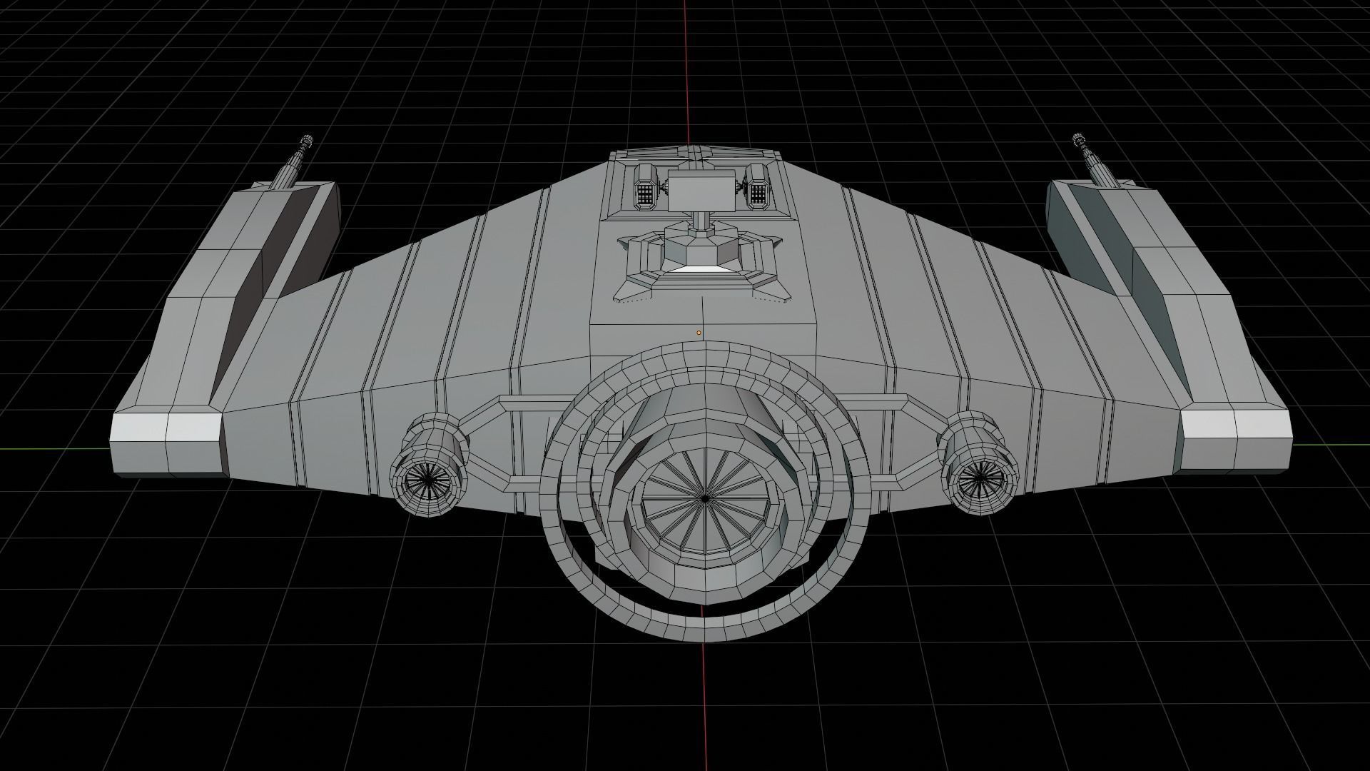 Old Spaceship Low-poly 3D model_12