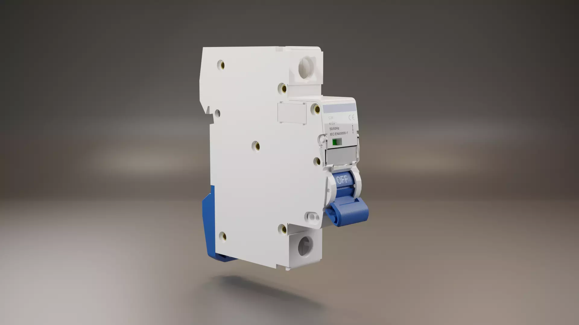 Electrical part 1pole Miniature Circuit Breaker 3D model_0