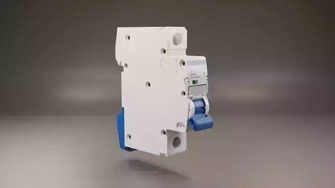 Electrical part 1pole Miniature Circuit Breaker 3D model