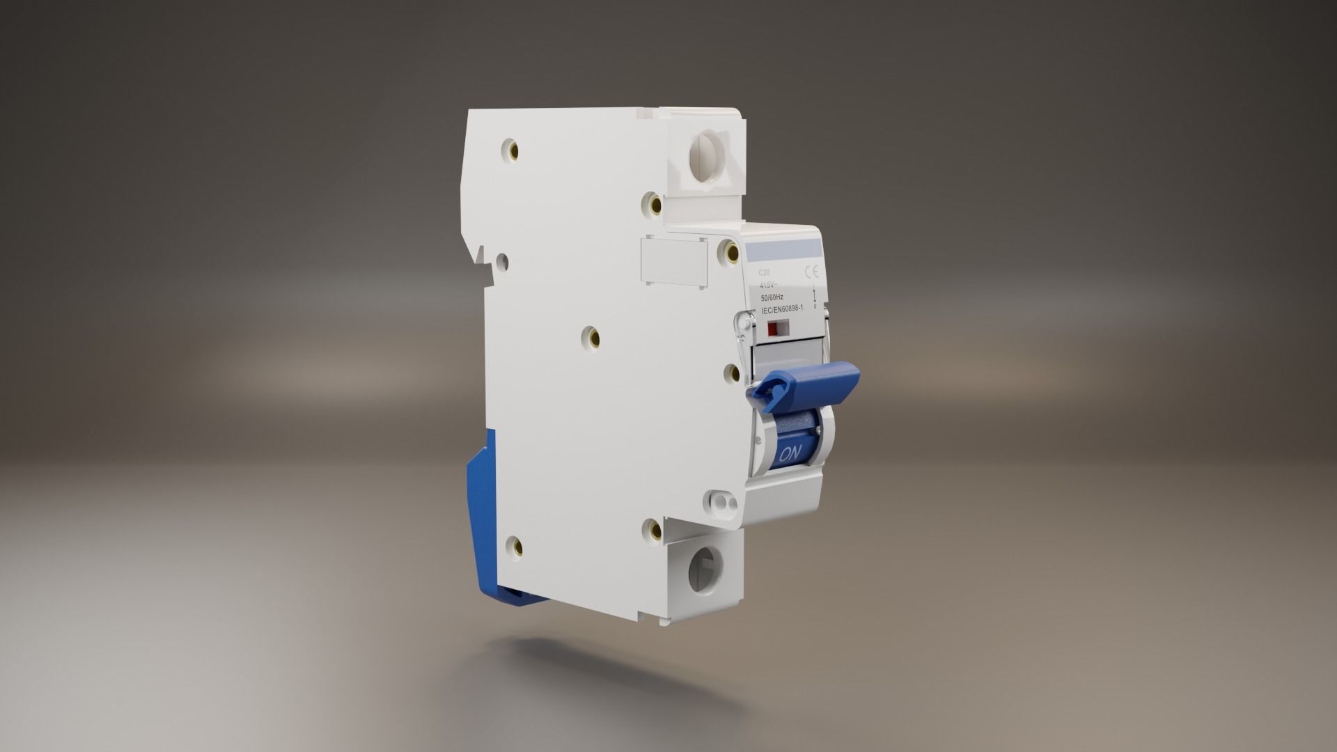 Electrical part 1pole Miniature Circuit Breaker 3D model_4