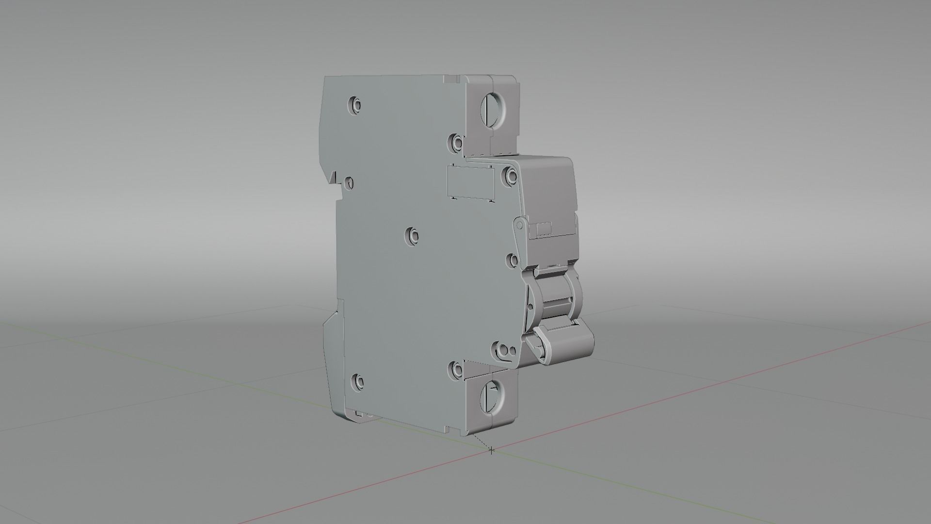 Electrical part 1pole Miniature Circuit Breaker 3D model_15