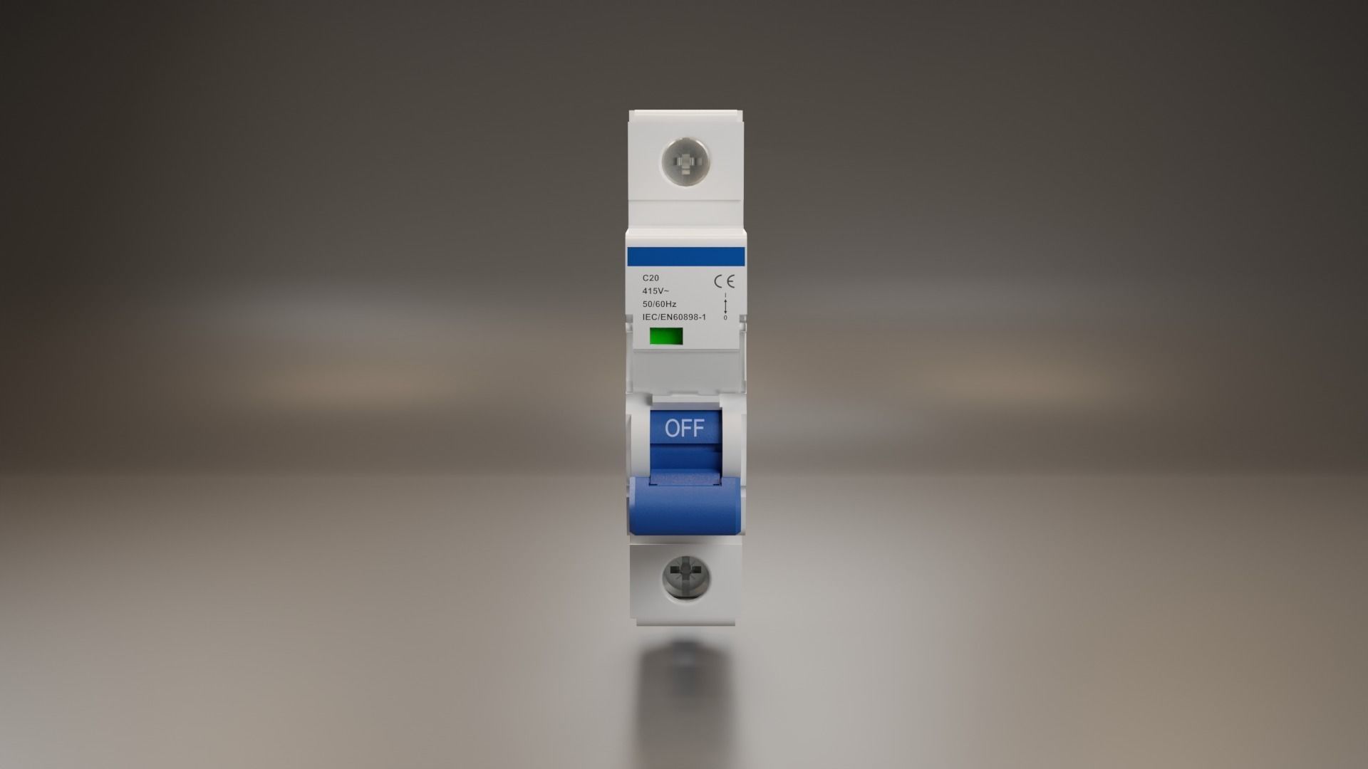 Electrical part 1pole Miniature Circuit Breaker 3D model_7