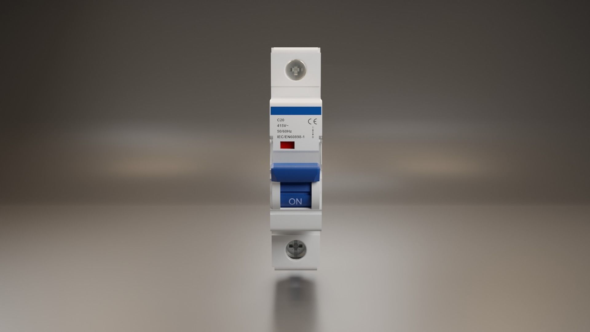 Electrical part 1pole Miniature Circuit Breaker 3D model_8