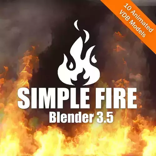Simple Fire Pack 10 Animated VDB Models 3D model