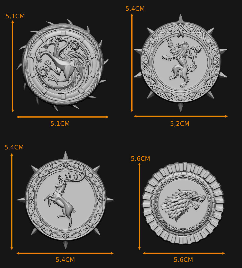 Game of Thrones coats of arms 3D print model_5