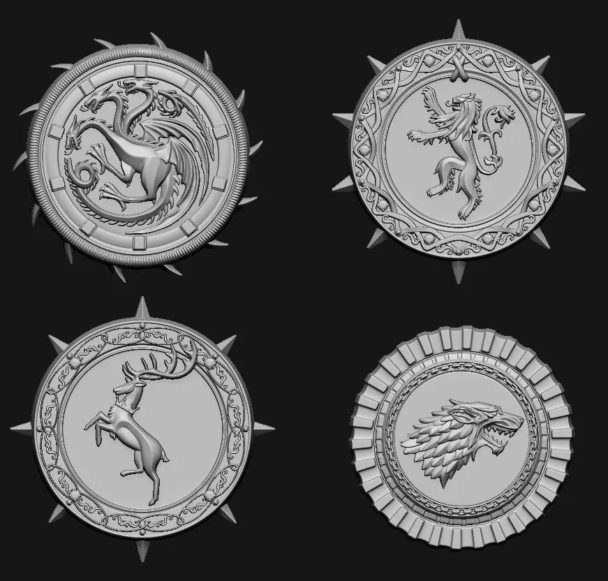 Game of Thrones coats of arms 3D print model_0