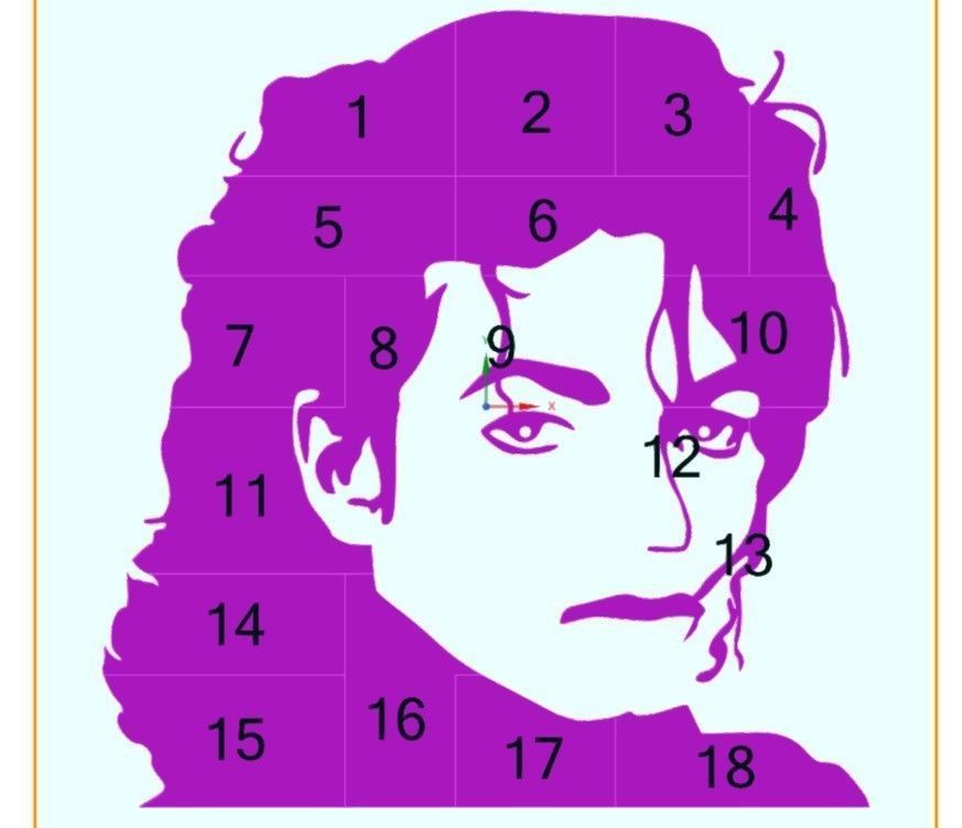 Michael Jackson puzzle and wall art 3D print model_3