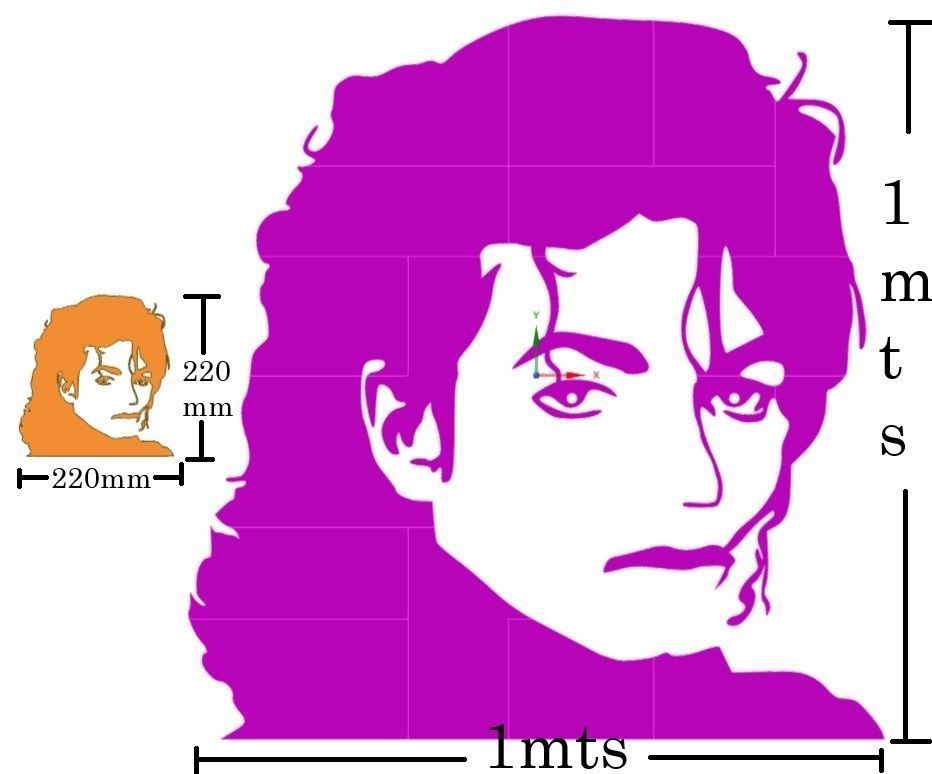 Michael Jackson puzzle and wall art 3D print model_1