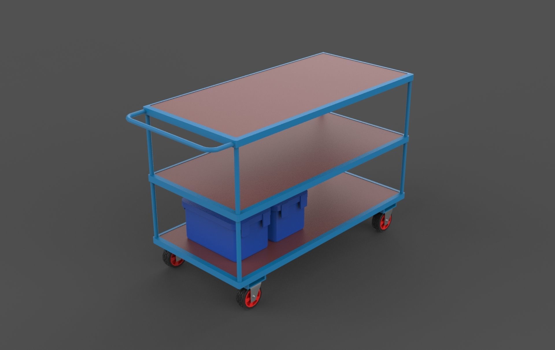  4 transport trolly model Low-poly 3D model