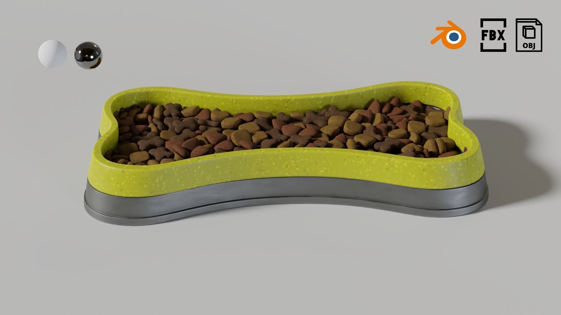 Dog bowl shaped 04 3D model_3