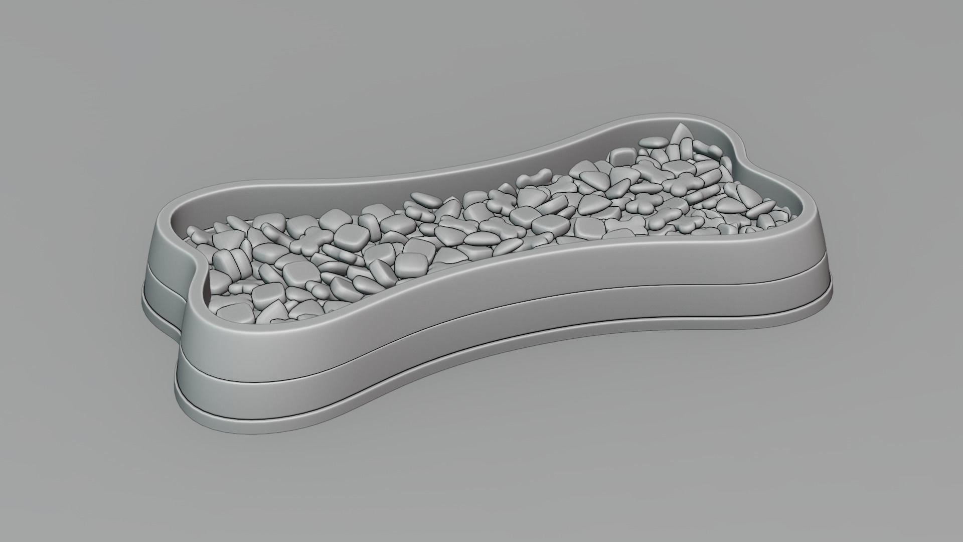 Dog bowl shaped 04 3D model_4