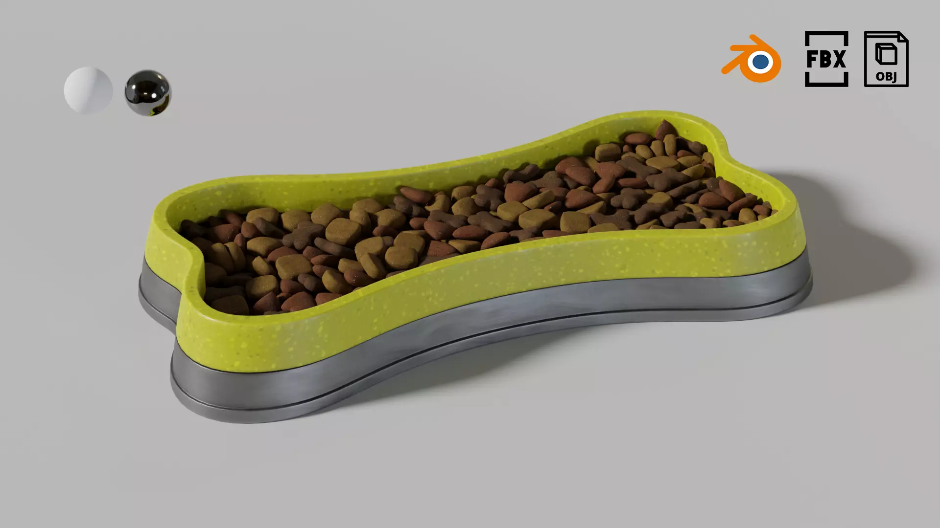 Dog bowl shaped 04 3D model_0