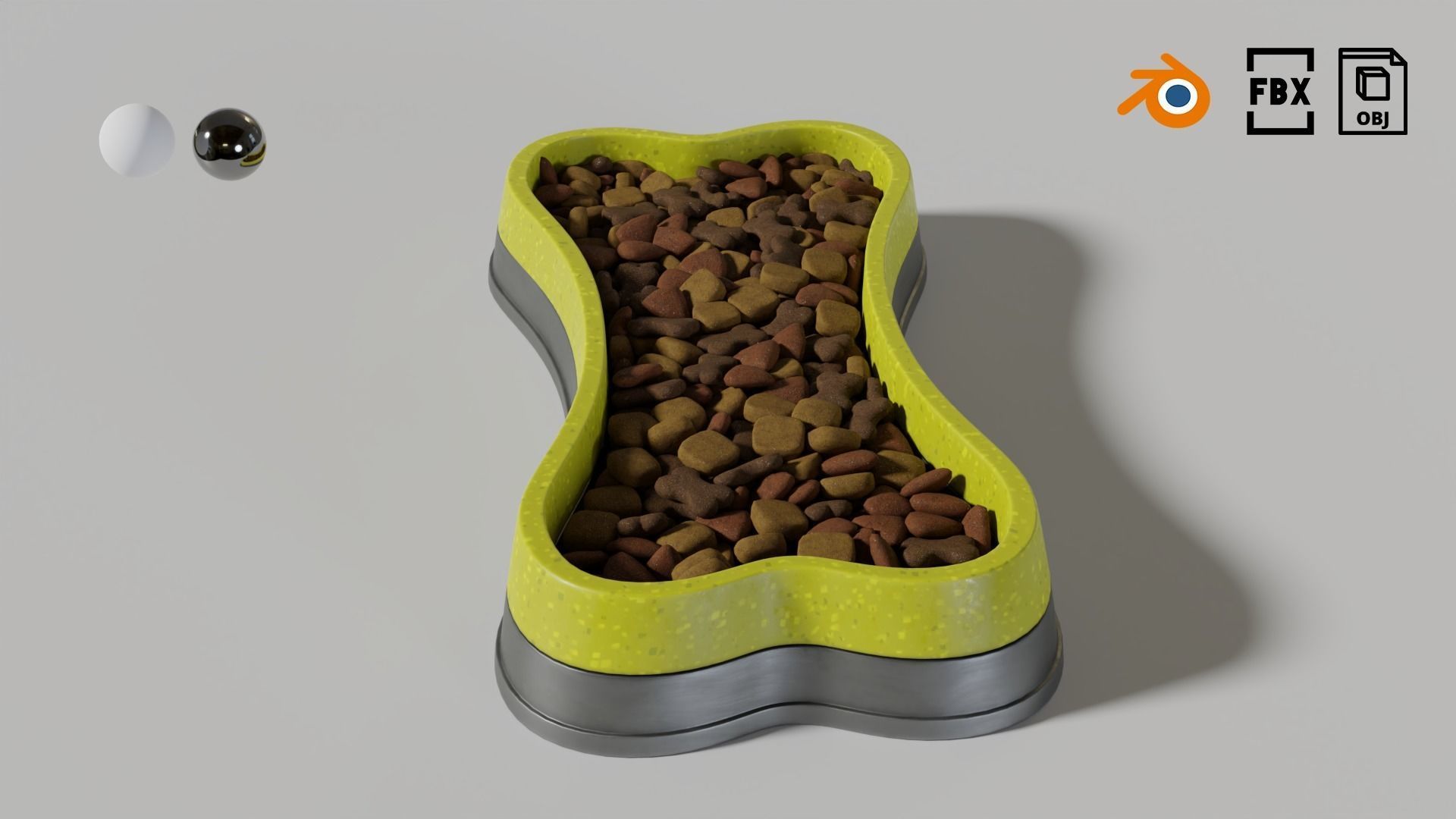 Dog bowl shaped 04 3D model_2