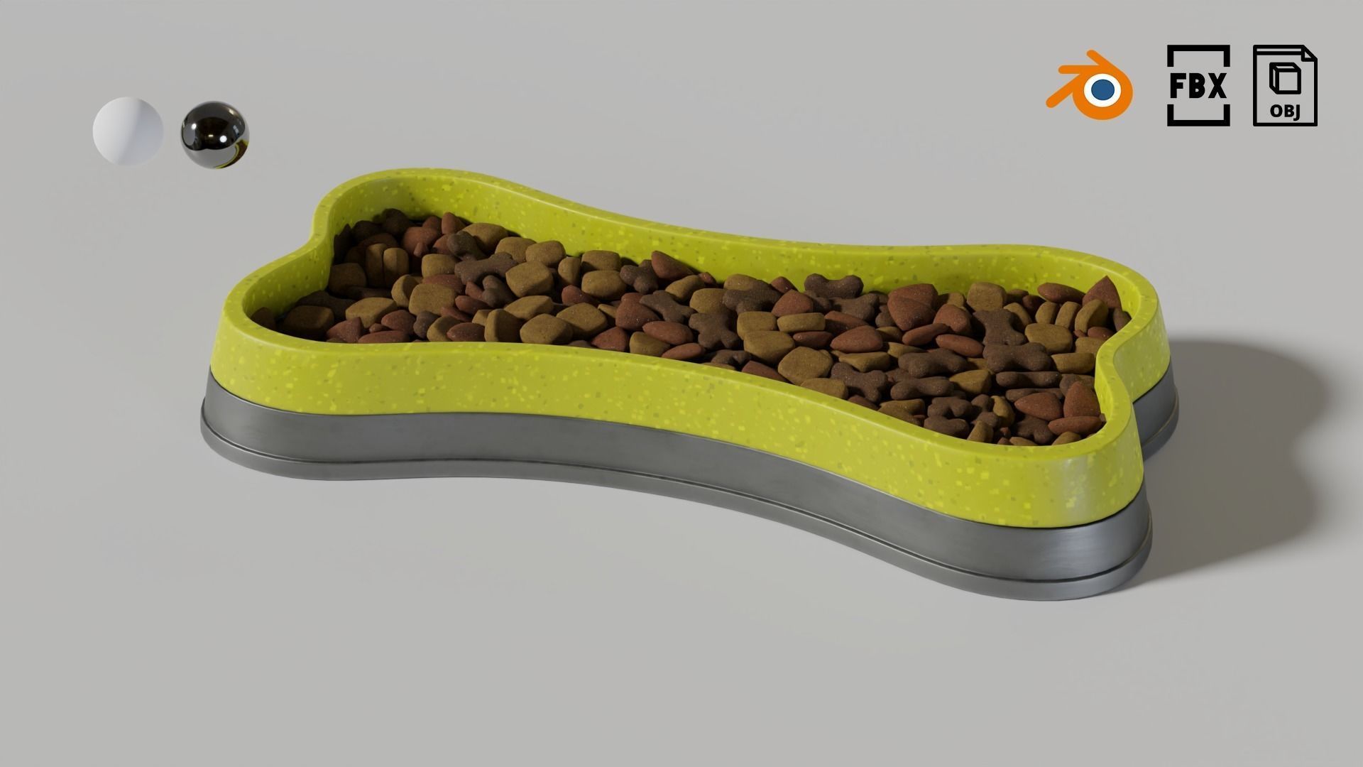 Dog bowl shaped 04 3D model_1