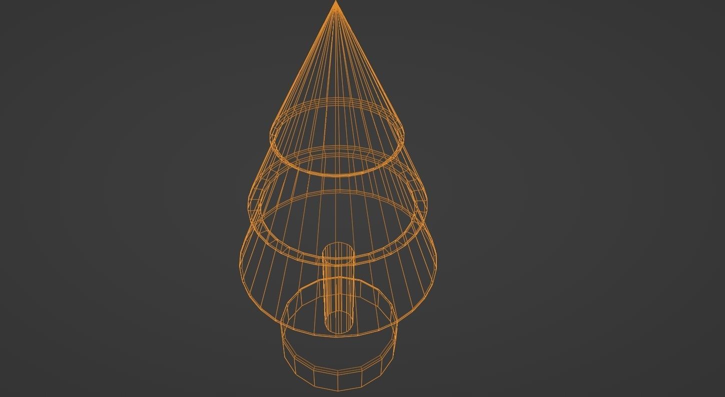 Christmas Tree Figurine Low poly Low-poly 3D model_13