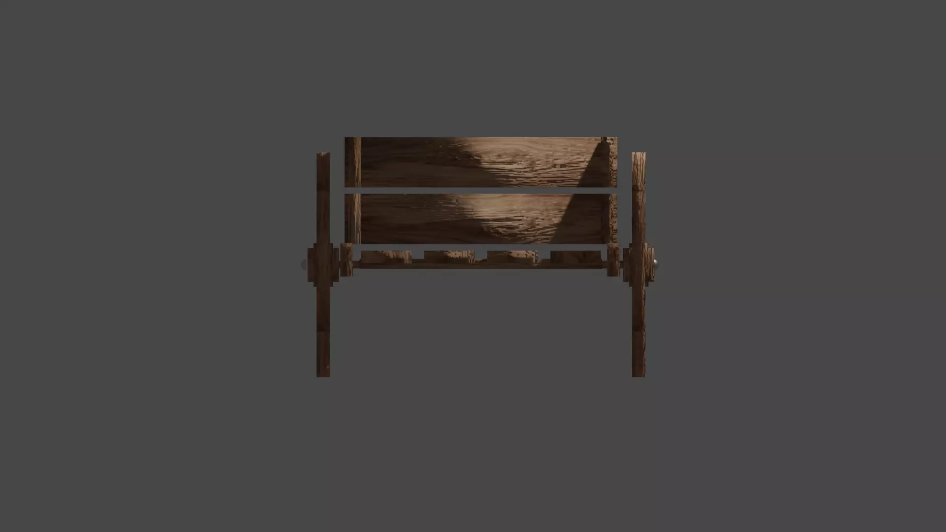 Wooden Cart Low-poly 3D model_0
