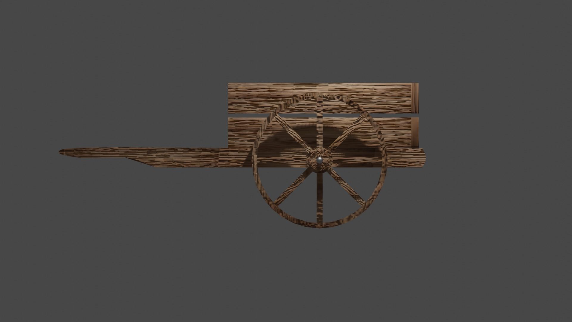 Wooden Cart Low-poly 3D model_2
