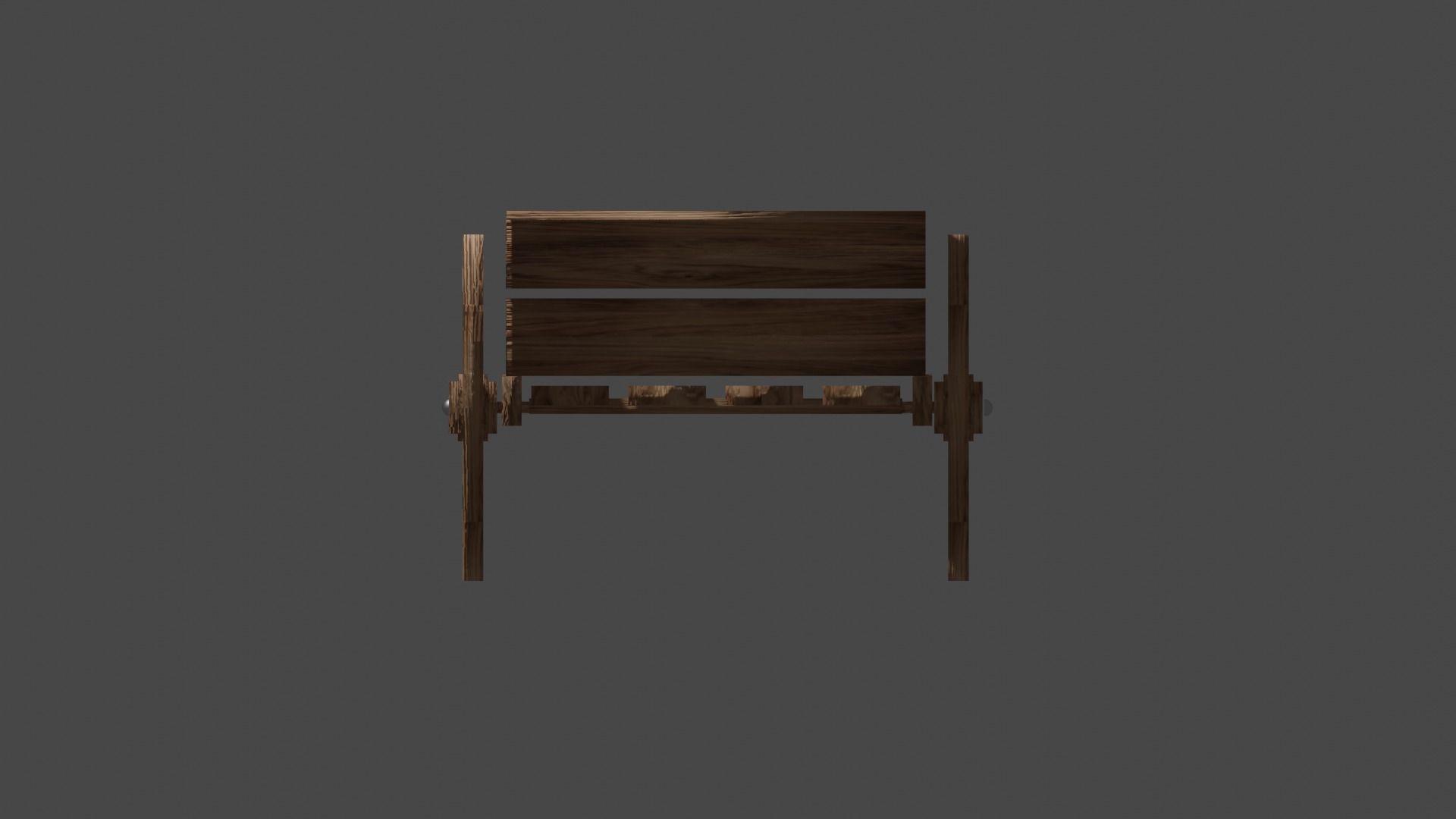 Wooden Cart Low-poly 3D model_1