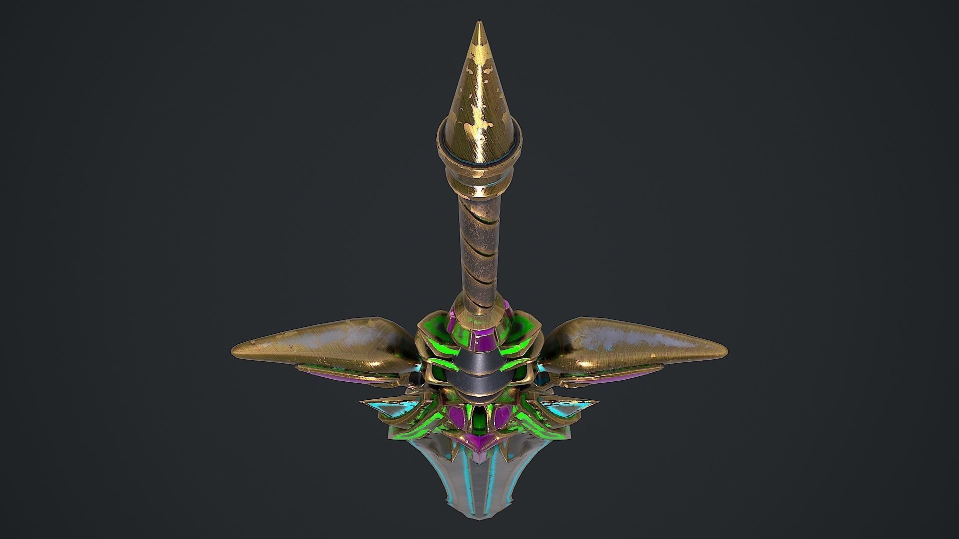 Fantasy Sword 19 3D Model Low-poly 3D model_8