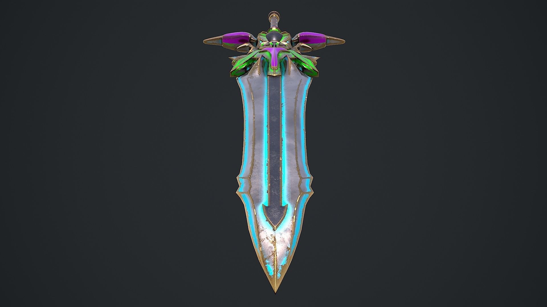 Fantasy Sword 19 3D Model Low-poly 3D model_6