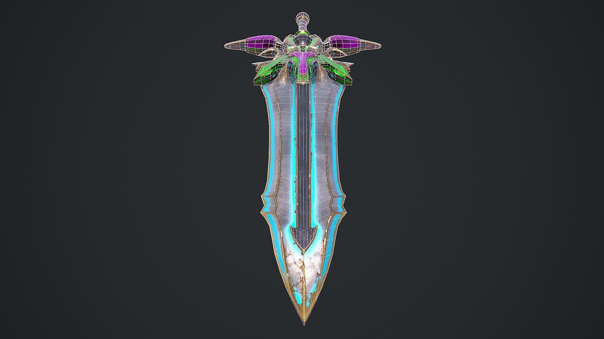 Fantasy Sword 19 3D Model Low-poly 3D model_7