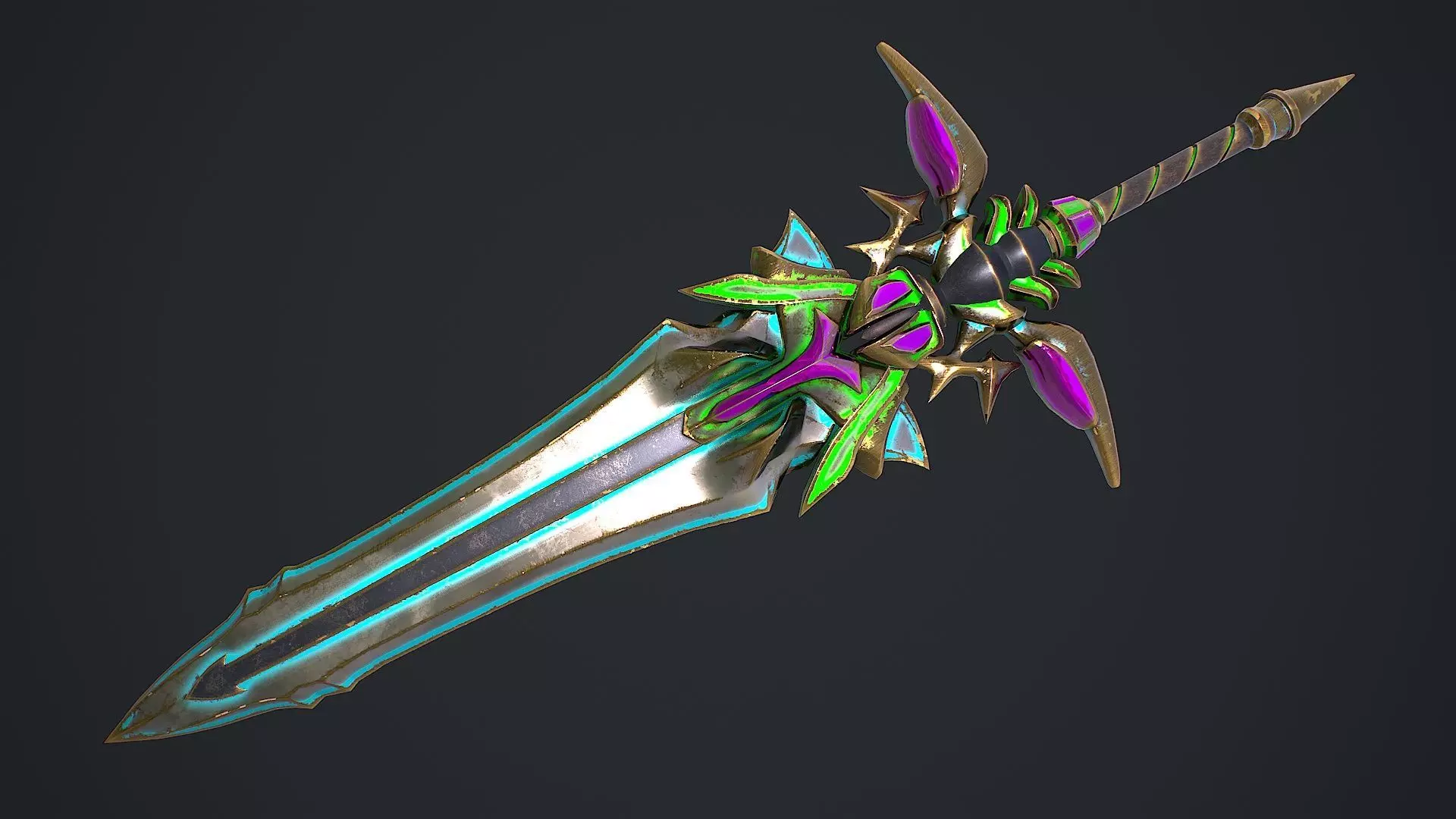 Fantasy Sword 19 3D Model Low-poly 3D model_0