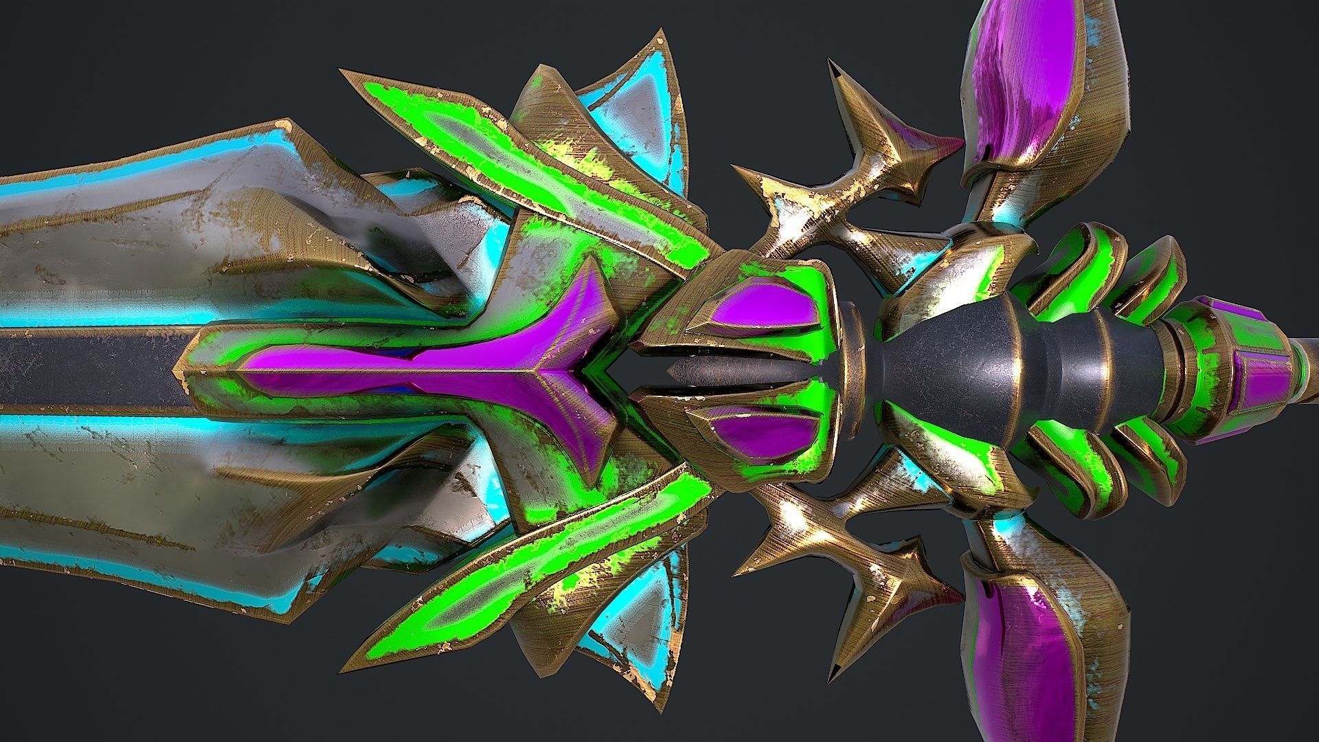 Fantasy Sword 19 3D Model Low-poly 3D model_13