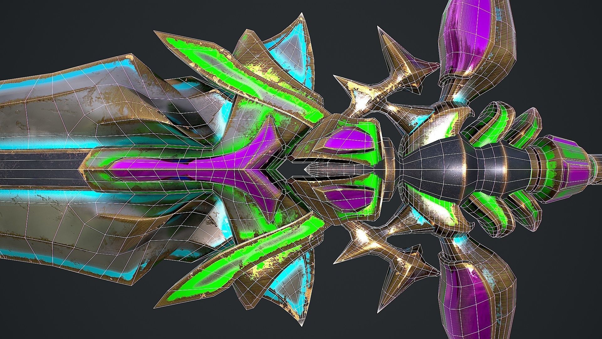 Fantasy Sword 19 3D Model Low-poly 3D model_12