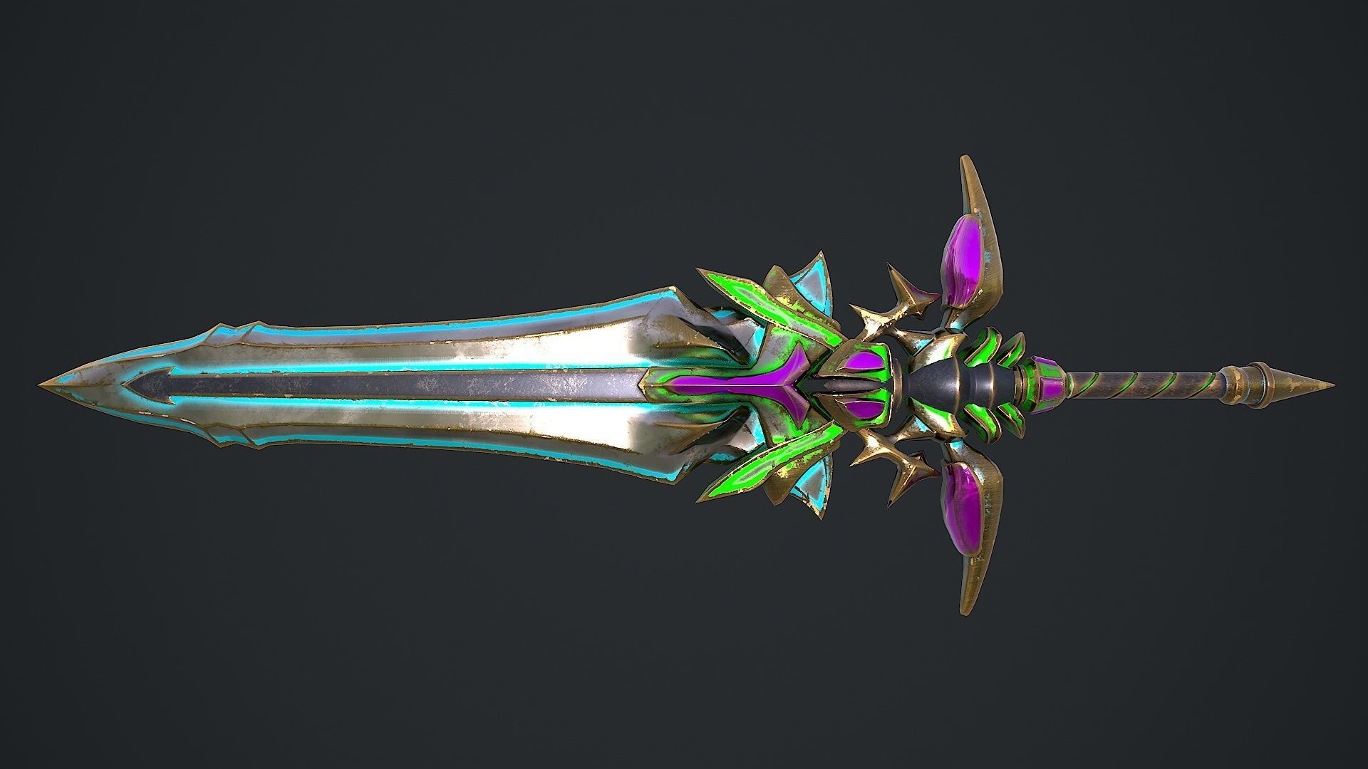 Fantasy Sword 19 3D Model Low-poly 3D model_10
