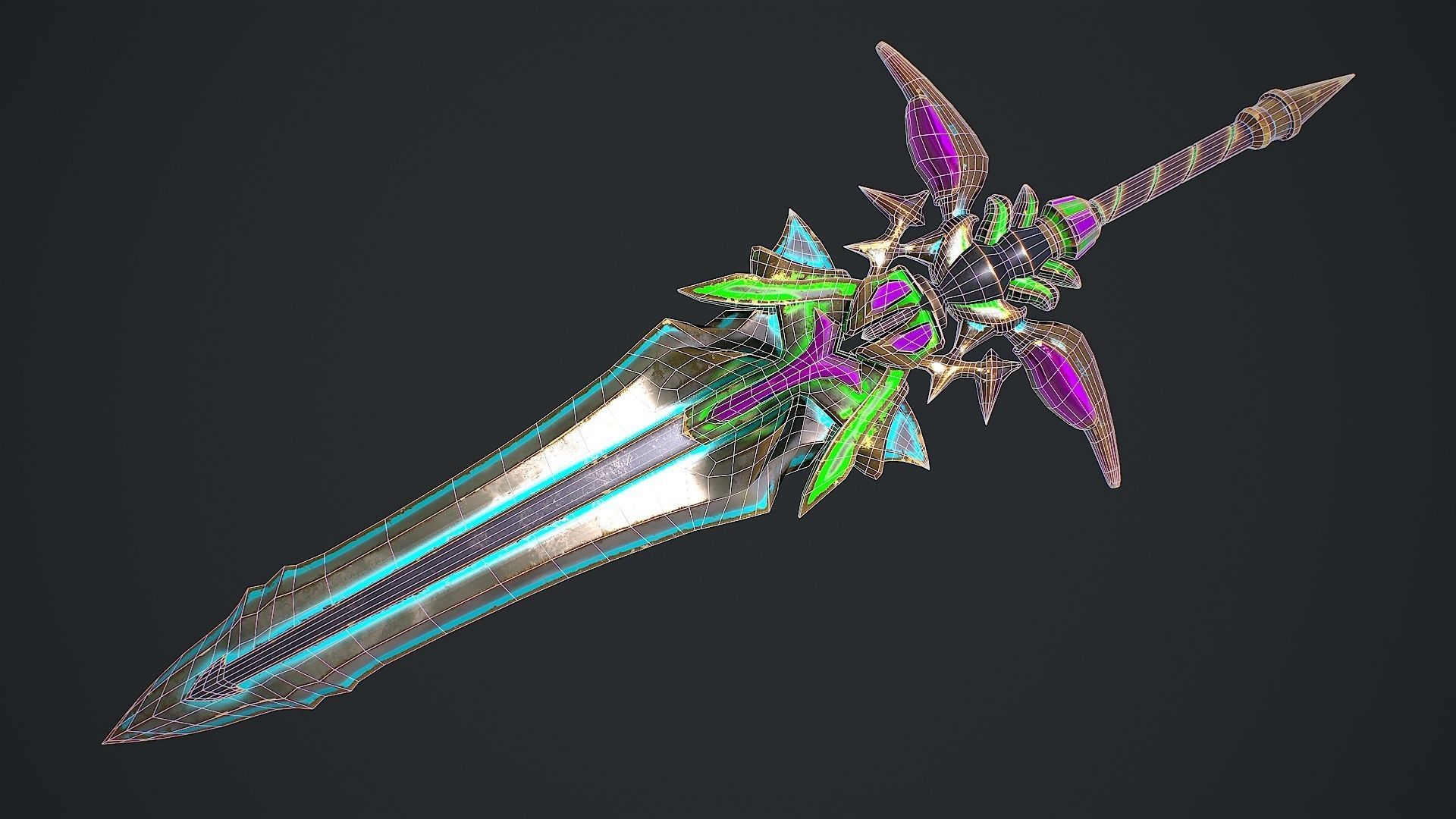 Fantasy Sword 19 3D Model Low-poly 3D model_5