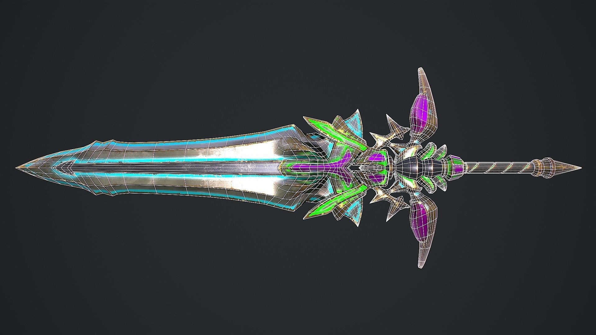 Fantasy Sword 19 3D Model Low-poly 3D model_11