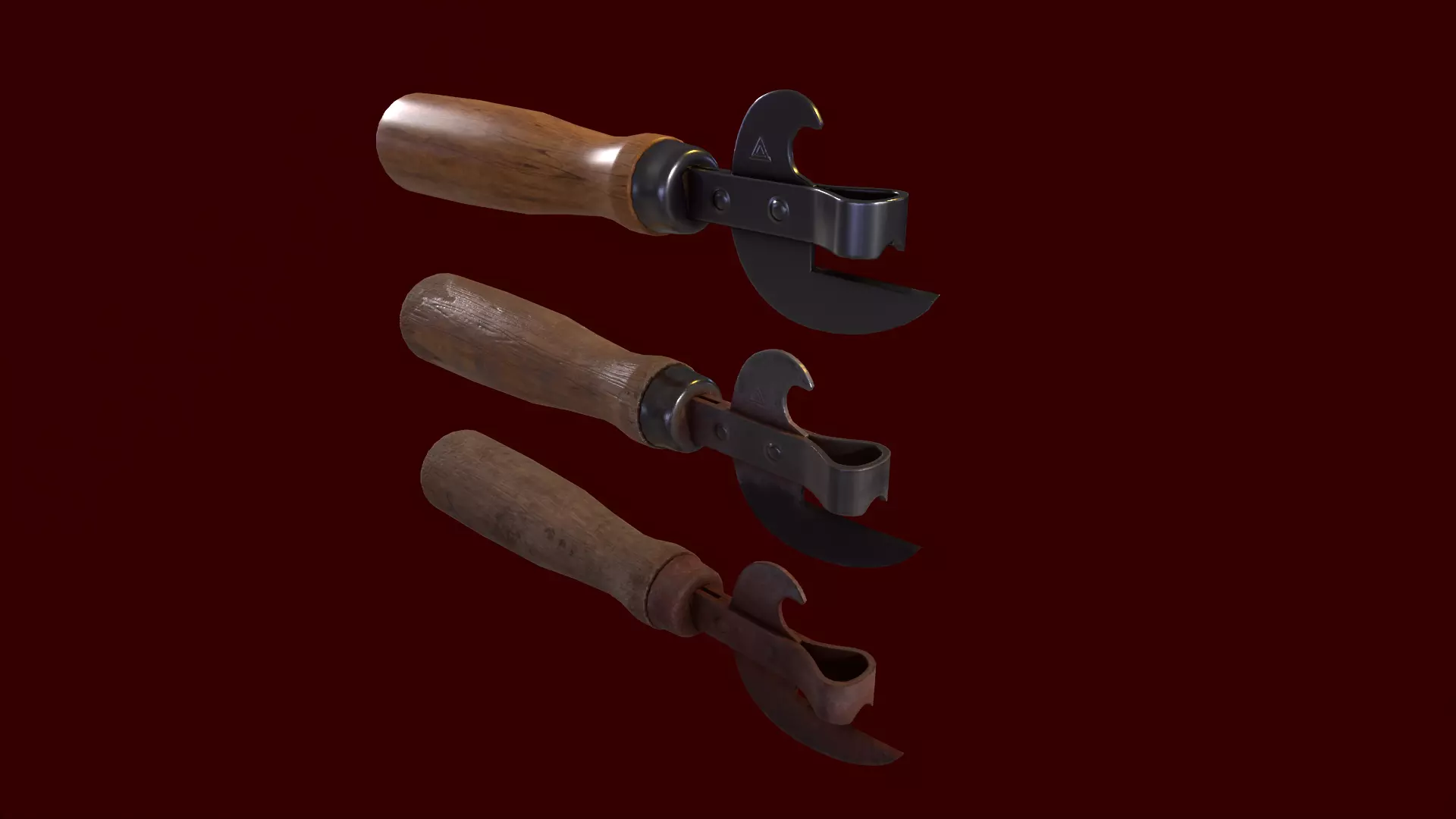 Can opener pack pristin worn damage Low-poly 3D model_0