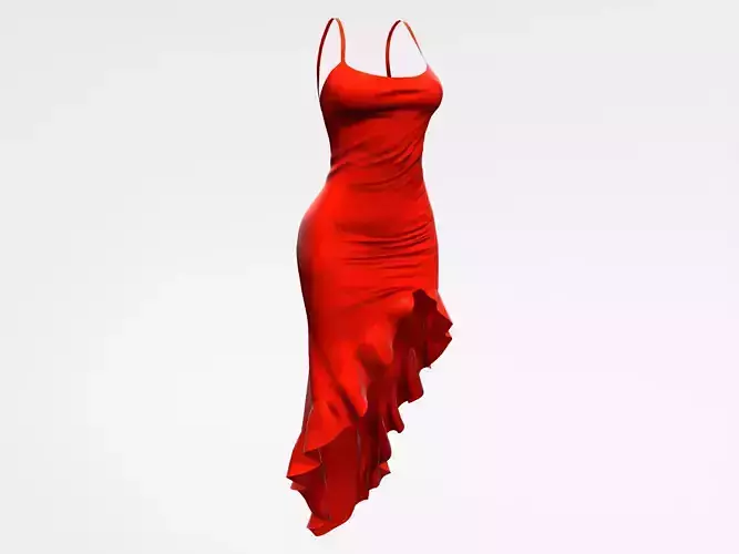 Cami Hem Dress with Frills - Jade