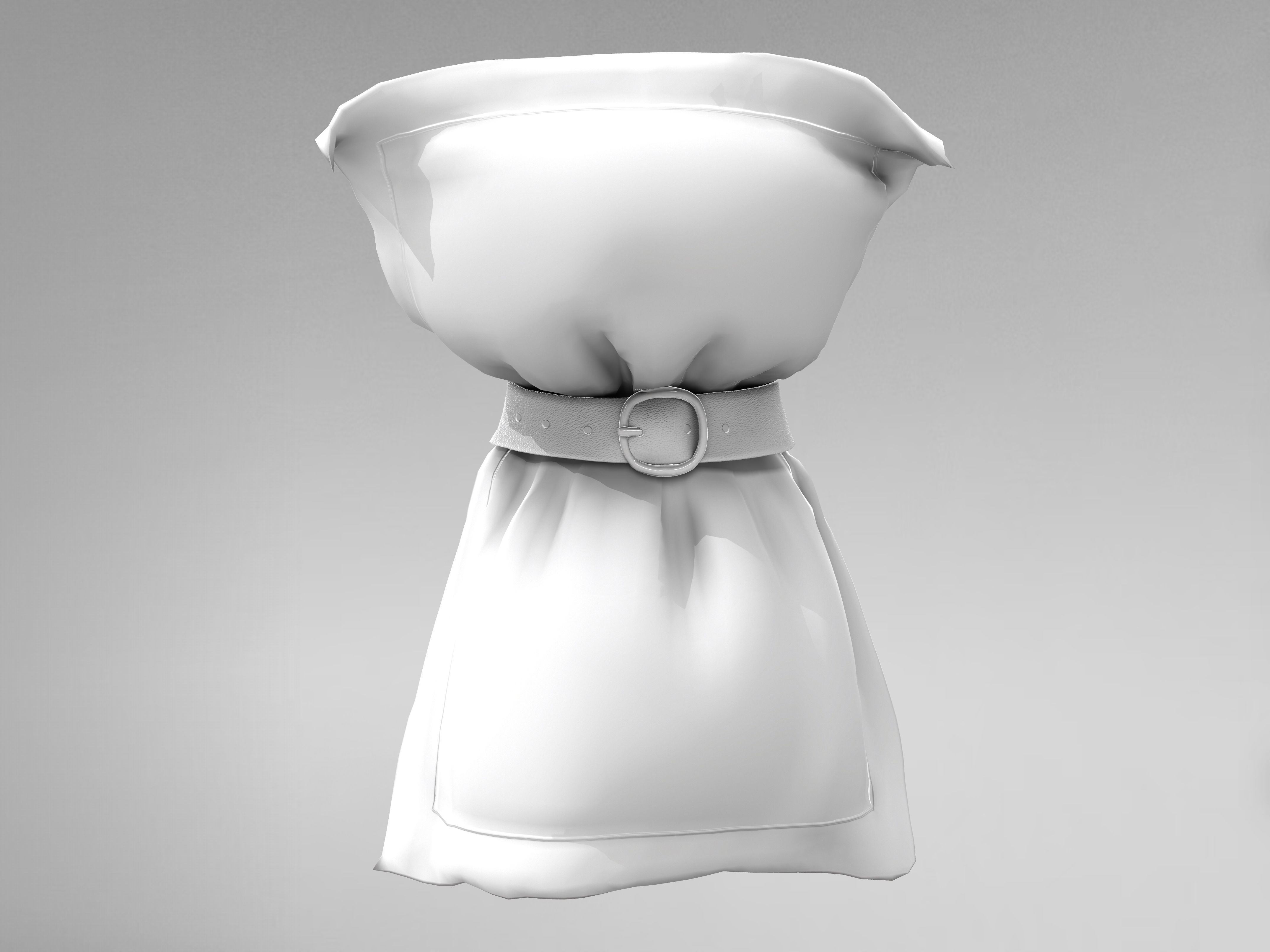 Belted Pillow Challenge Low-poly 3D model_5