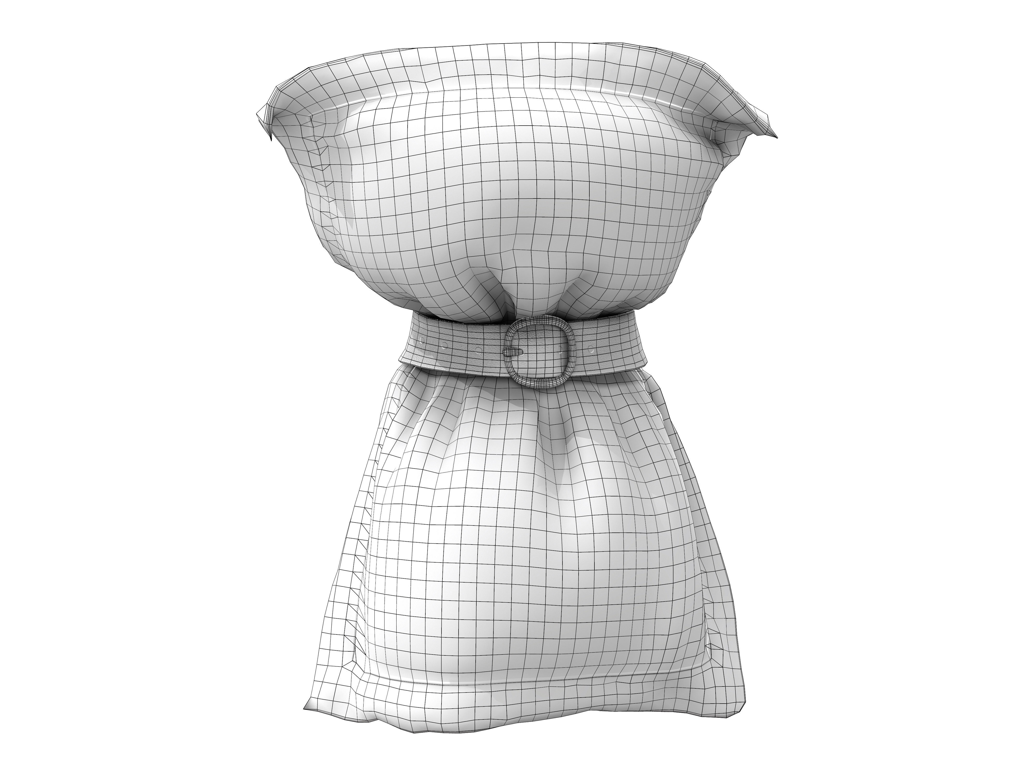 Belted Pillow Challenge Low-poly 3D model_4