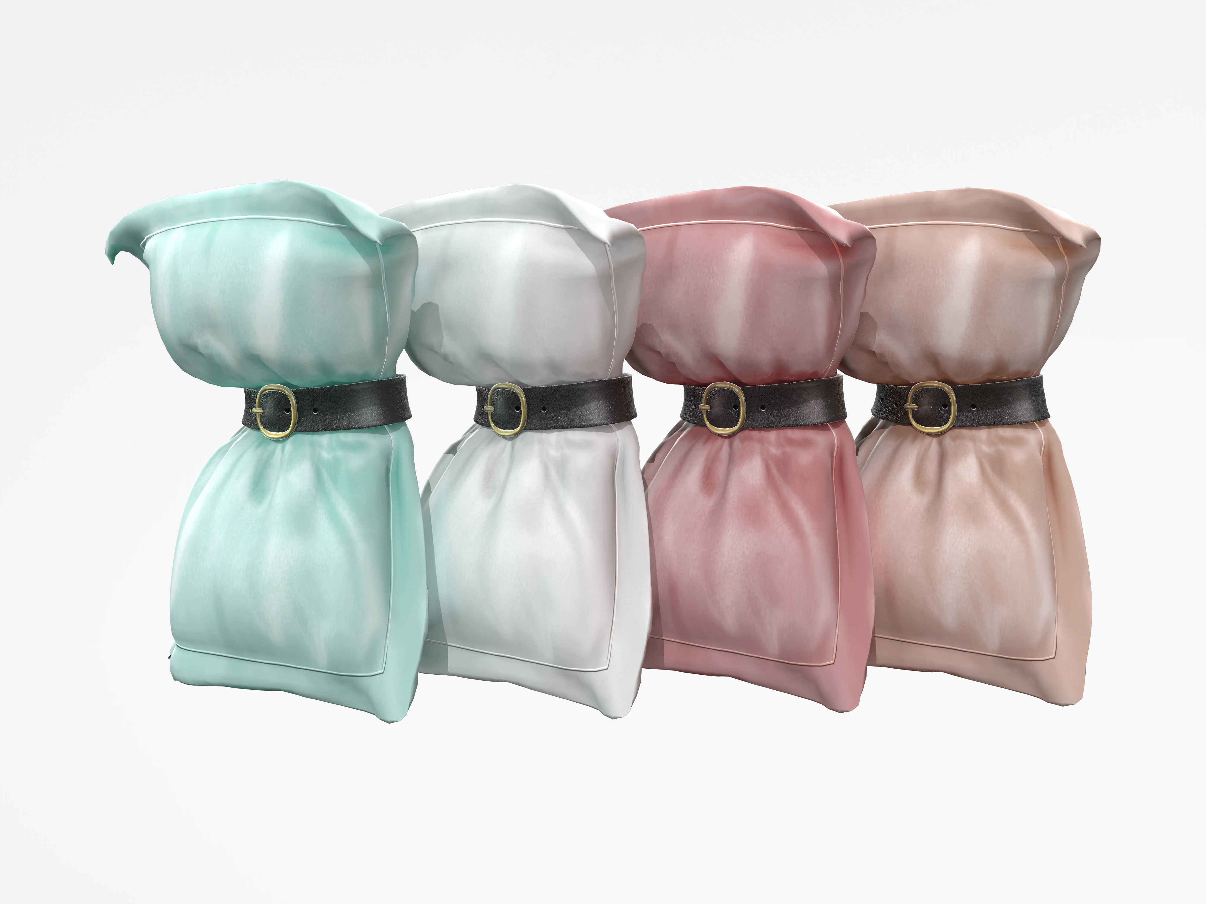 Belted Pillow Challenge Low-poly 3D model_2