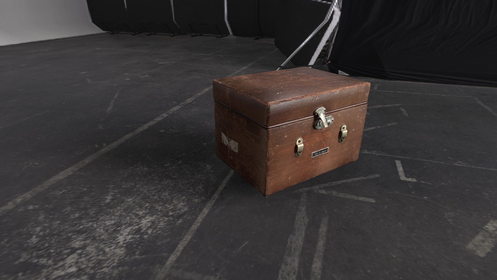Scanned Antique Wooden Boxes Low-poly 3D model_1