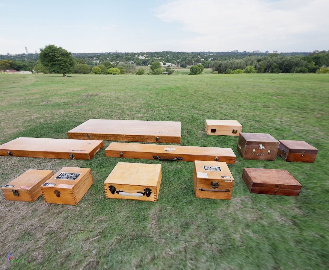 Scanned Antique Wooden Boxes Low-poly 3D model_4