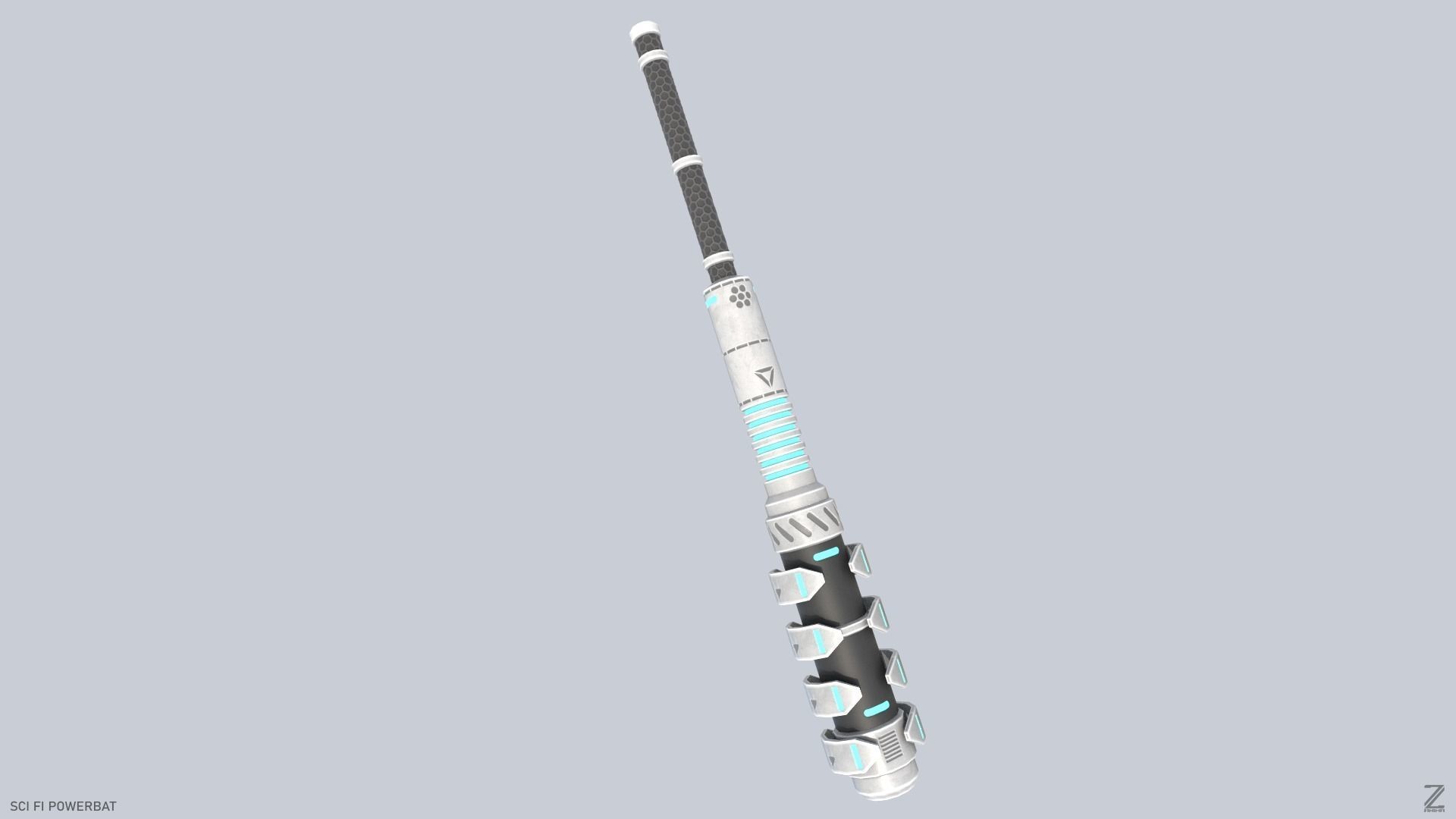 Scifi Powerbat Low-poly 3D model_5