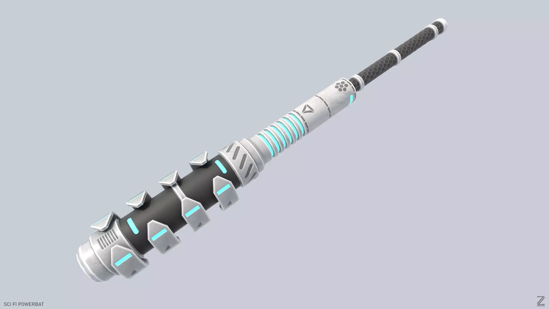 Scifi Powerbat Low-poly 3D model_0